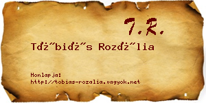 Tóbiás Rozália névjegykártya